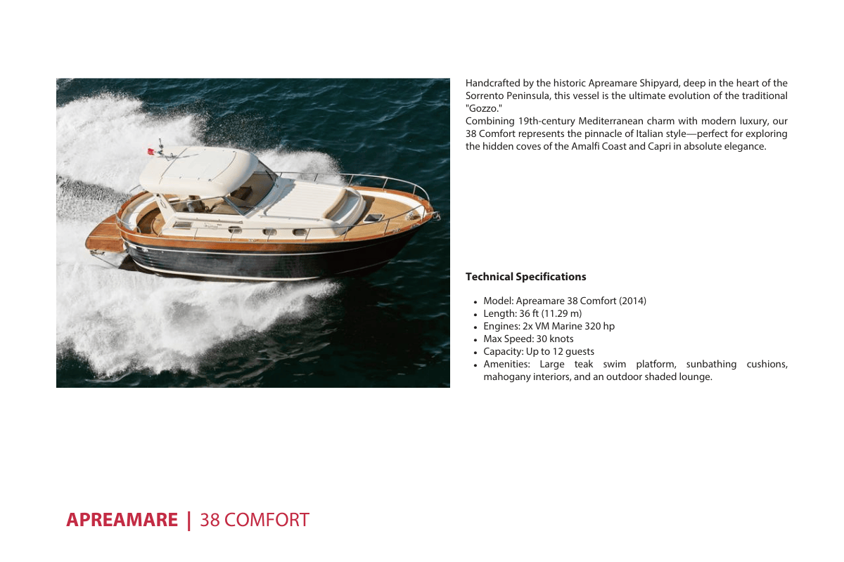 Apreamare  Comfort  Technical Specifications